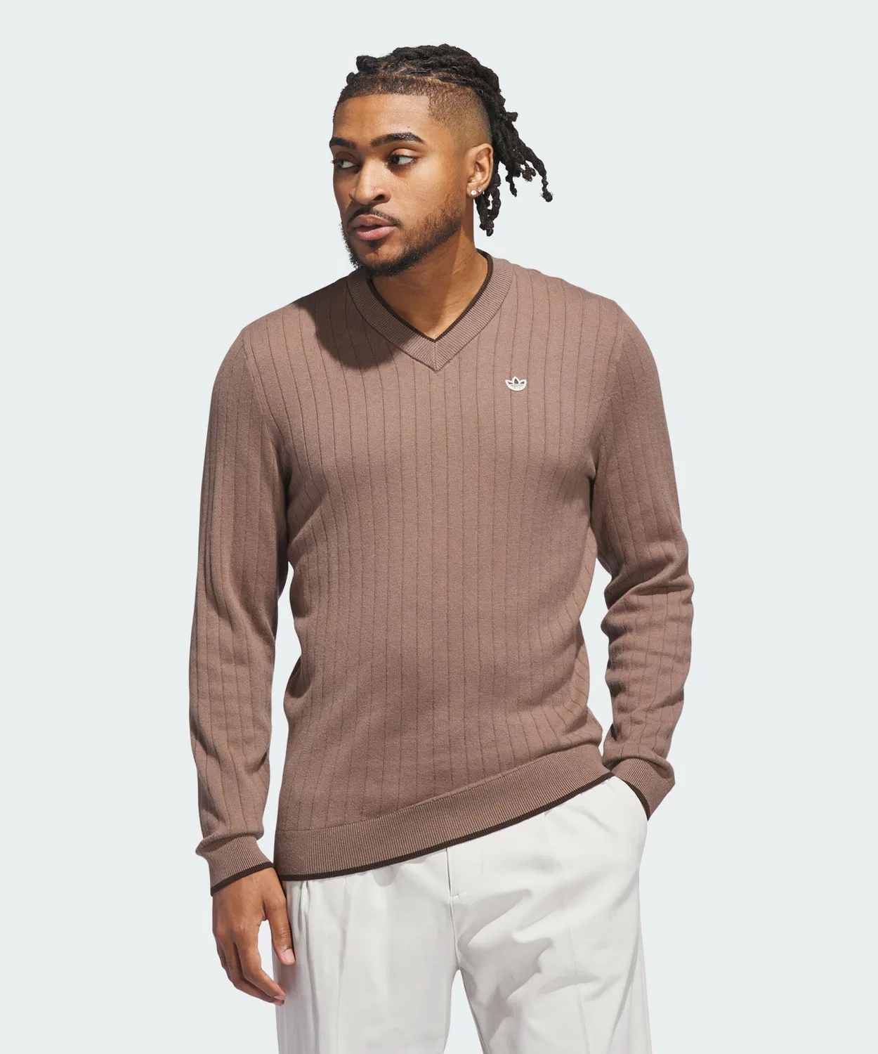 Мужской свитер с V-образным вырезом из кашемира Adidas Golf, Brown