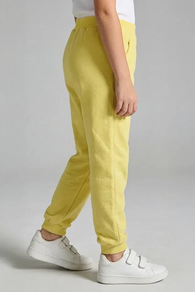 Детские спортивные штаны для девочек с основным кроем Set of 2 Perendi, Yellow-Pistachio Green — фото 3