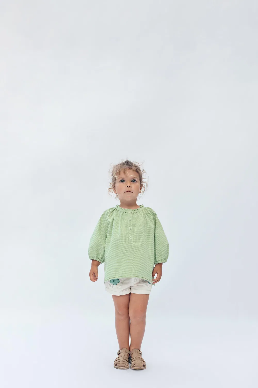 Блузка в клетку, размер 2-14 лет / Лимитированная серия ZARA, Light Green — фото 4