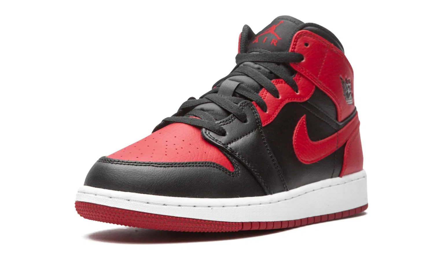 Детские кроссовки для мальчиков кожаные Air Jordan 1 Mid (Gs) NIKE, Yellow Toe — фото 4