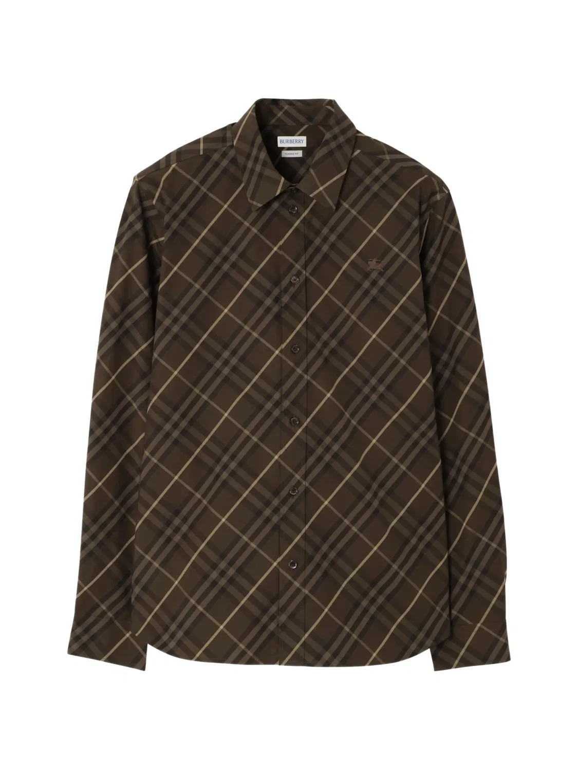 Клетчатая хлопковая рубашка коричневого цвета Burberry, коричневый