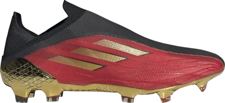 Бутсы Adidas X Speedflow+ FG 'Vivid Red Gold Metallic', красный — фото 2
