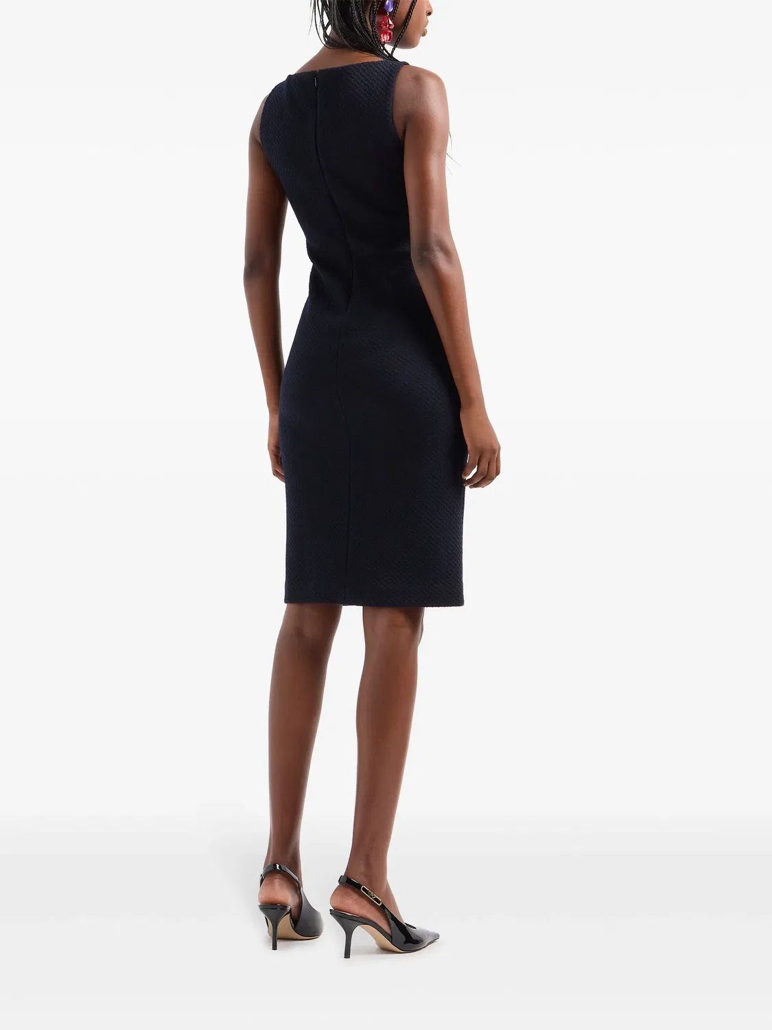 Платье-трубка с зигзагообразным узором Emporio Armani, черный — фото 3