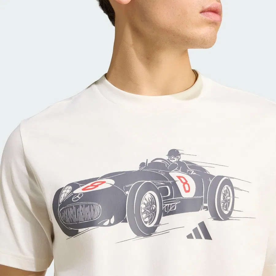Футболка с графическим принтом Performance KS2256 Mercedes - Amg Petronas Formula 1 Team Silver Arrows 1955 adidas, Белый — фото 4
