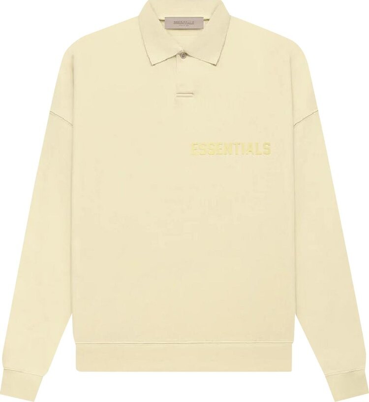 Лонгслив Fear of God Essentials Long-Sleeve Polo 'Canary', кремовый — фото 2