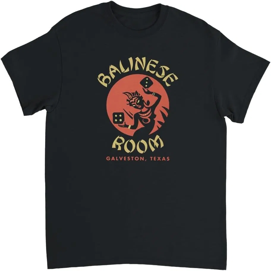 Мужская футболка с винтажным принтом Balinese Room, Black