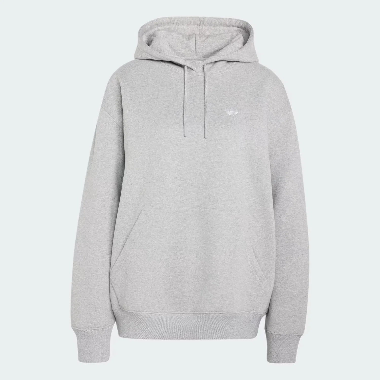 Женское худи оверсайз из флиса Essentials Adidas Originals, серый меланж — фото 4