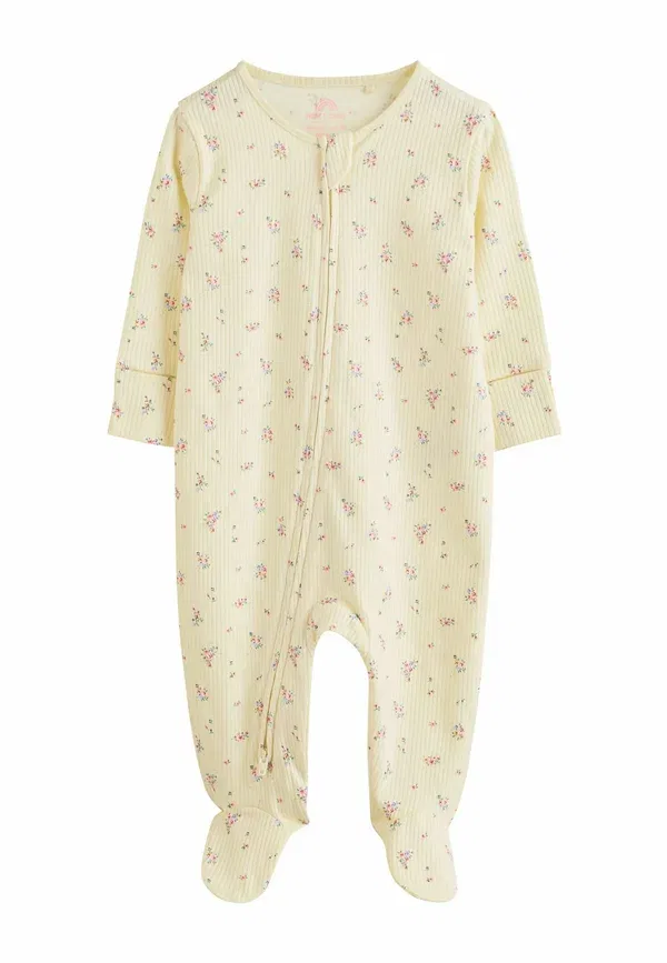 Комплект для сна из 4 предметов с цветочным узором Regular fit - two way zip 4 pack - sleep suit Next Pink, Yellow, желтый/розовый — фото 3