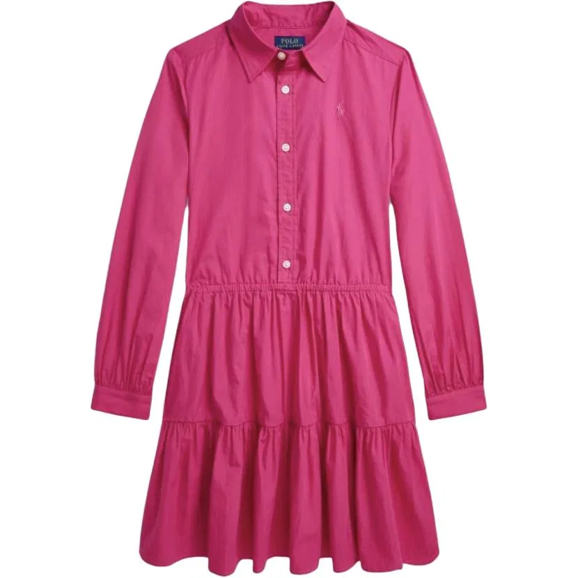 Детское платье для девочек с юбкой миди Polo Ralph Lauren, Pink