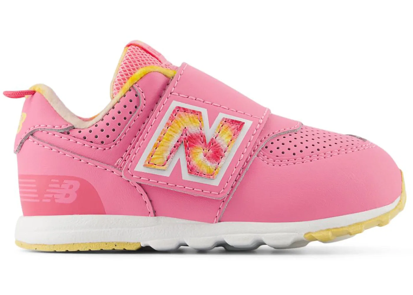 Детские кроссовки с принтом New Balance 574 Hook and Loop, Signal Pink Clementine
