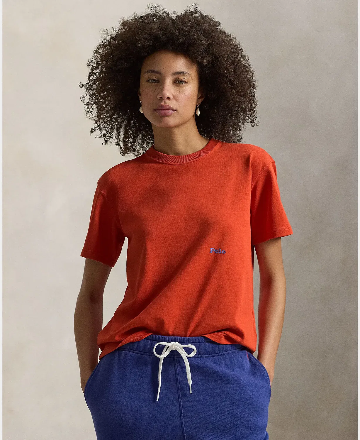 Женская футболка хлопковая Polo Ralph Lauren, Naranja Fuerte