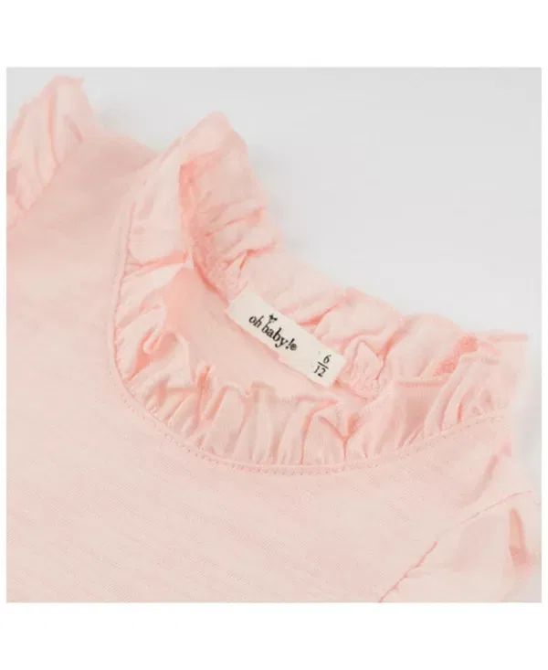 Детский топ для девочек с рюшами Rebekah Ruffle Tank Oh Baby!, Pale Pink — фото 2