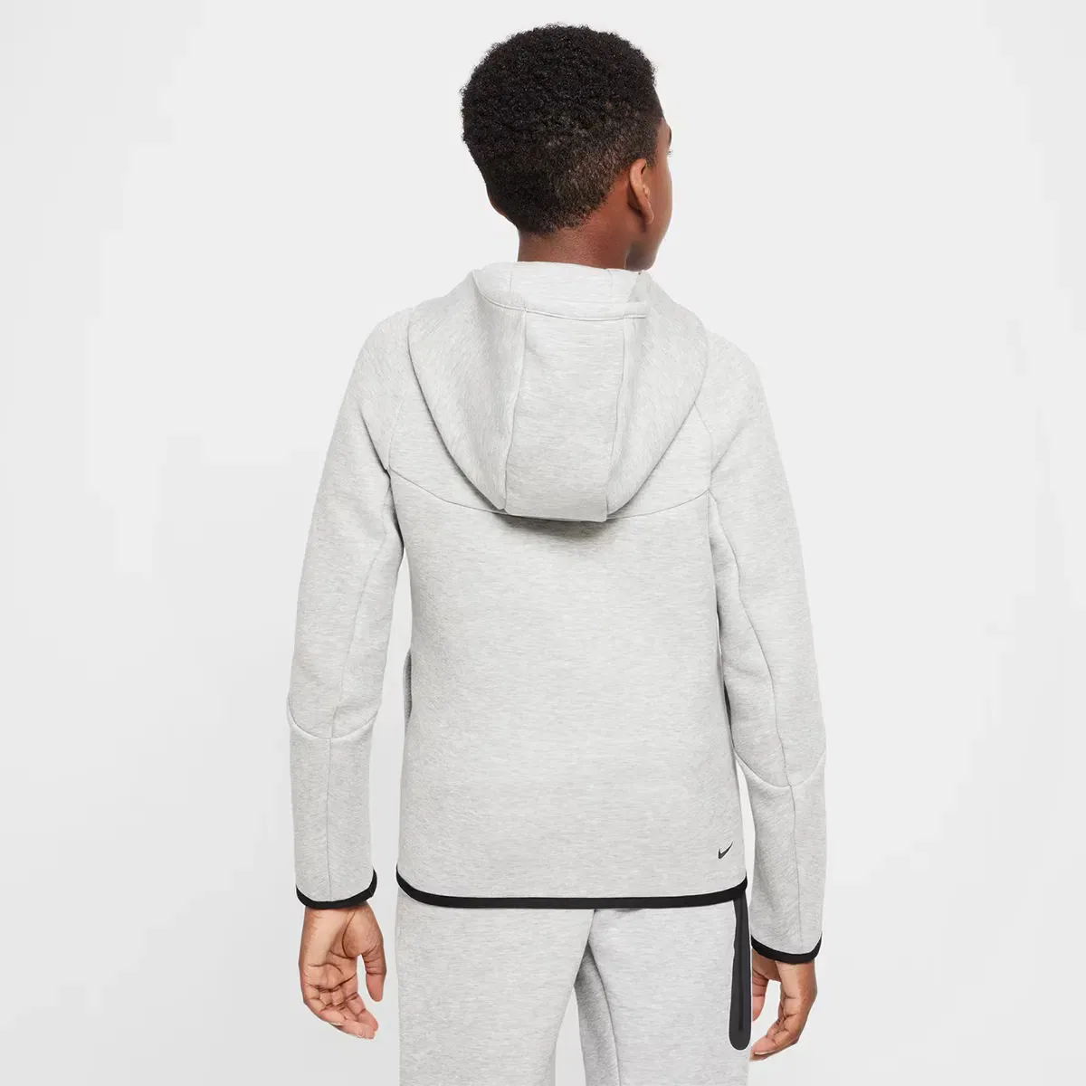 Детская худи с капюшоном из флиса Tech Fleece Nike, Gris — фото 2