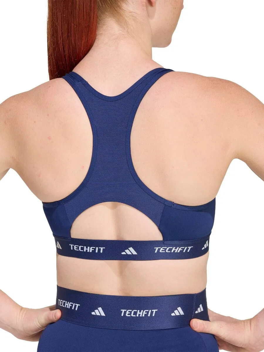 Спортивный бюстгальтер-бралетт ADIDAS PERFORMANCE темно-синего цвета — фото 4