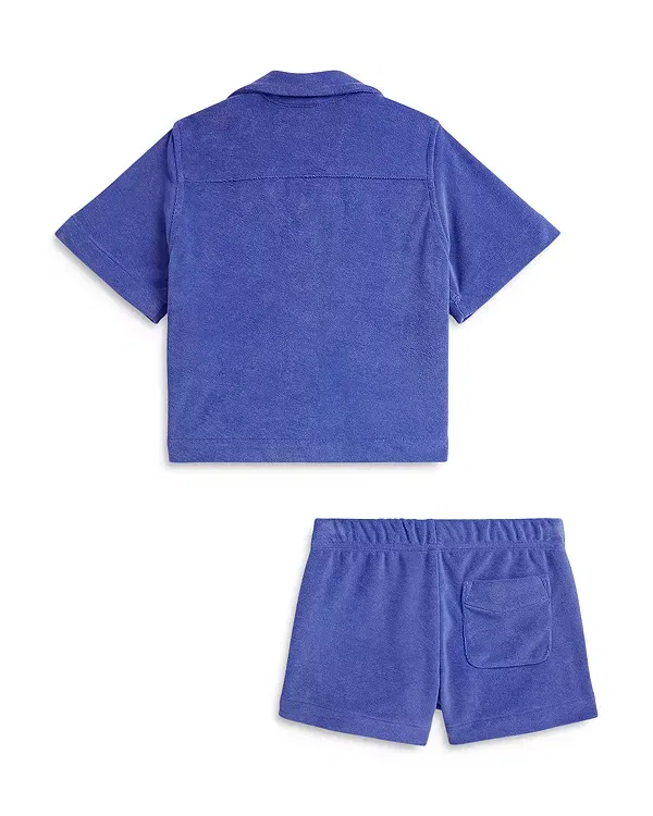 Детский комплект из махровой футболки и шорт Ralph Lauren, розовый — фото 3