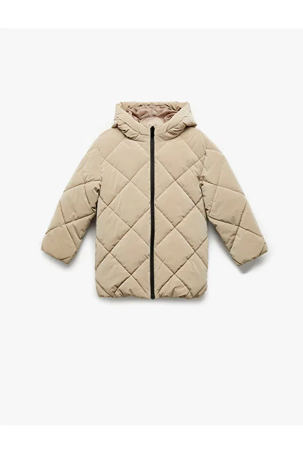 Детский пуховик для девочек с капюшоном Koton, Beige