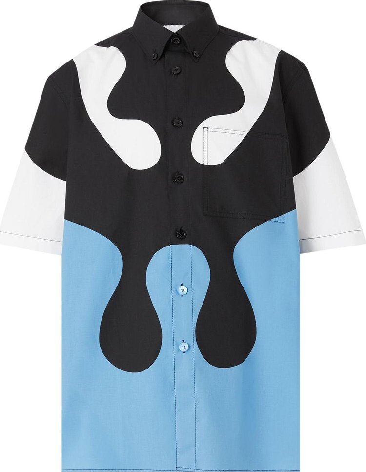 

Рубашка Burberry Abstract Print Cotton Button Down Shirt 'Blue Topaz', синий