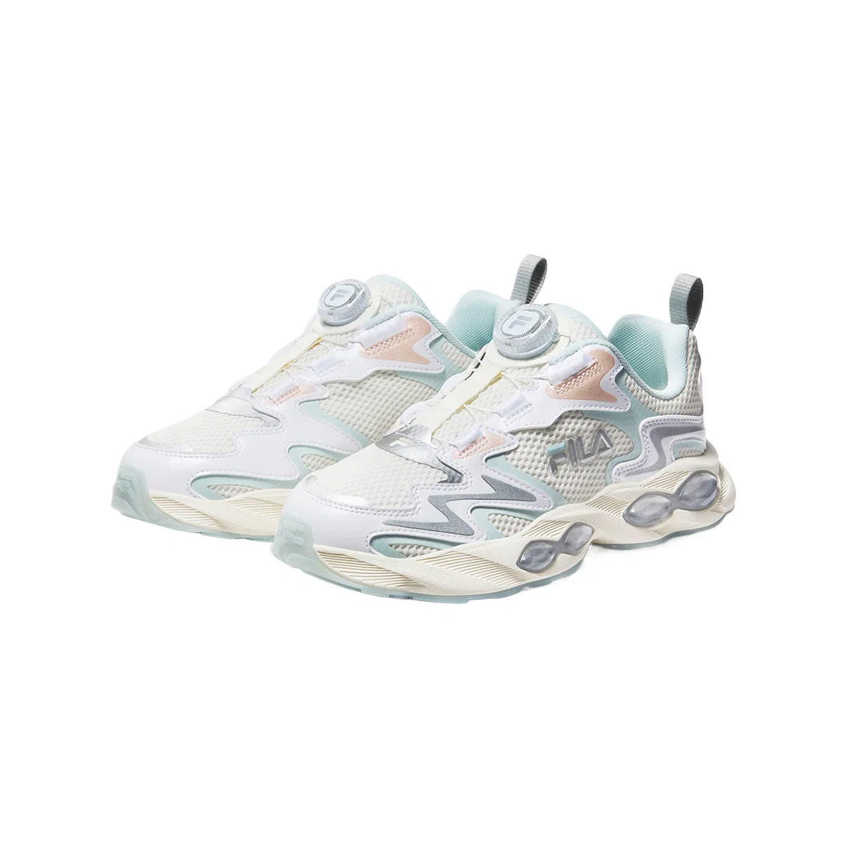 Детские кроссовки для бега с ретро-стилем FILA KIDS, Milk White/Warehouse Blue — фото 4
