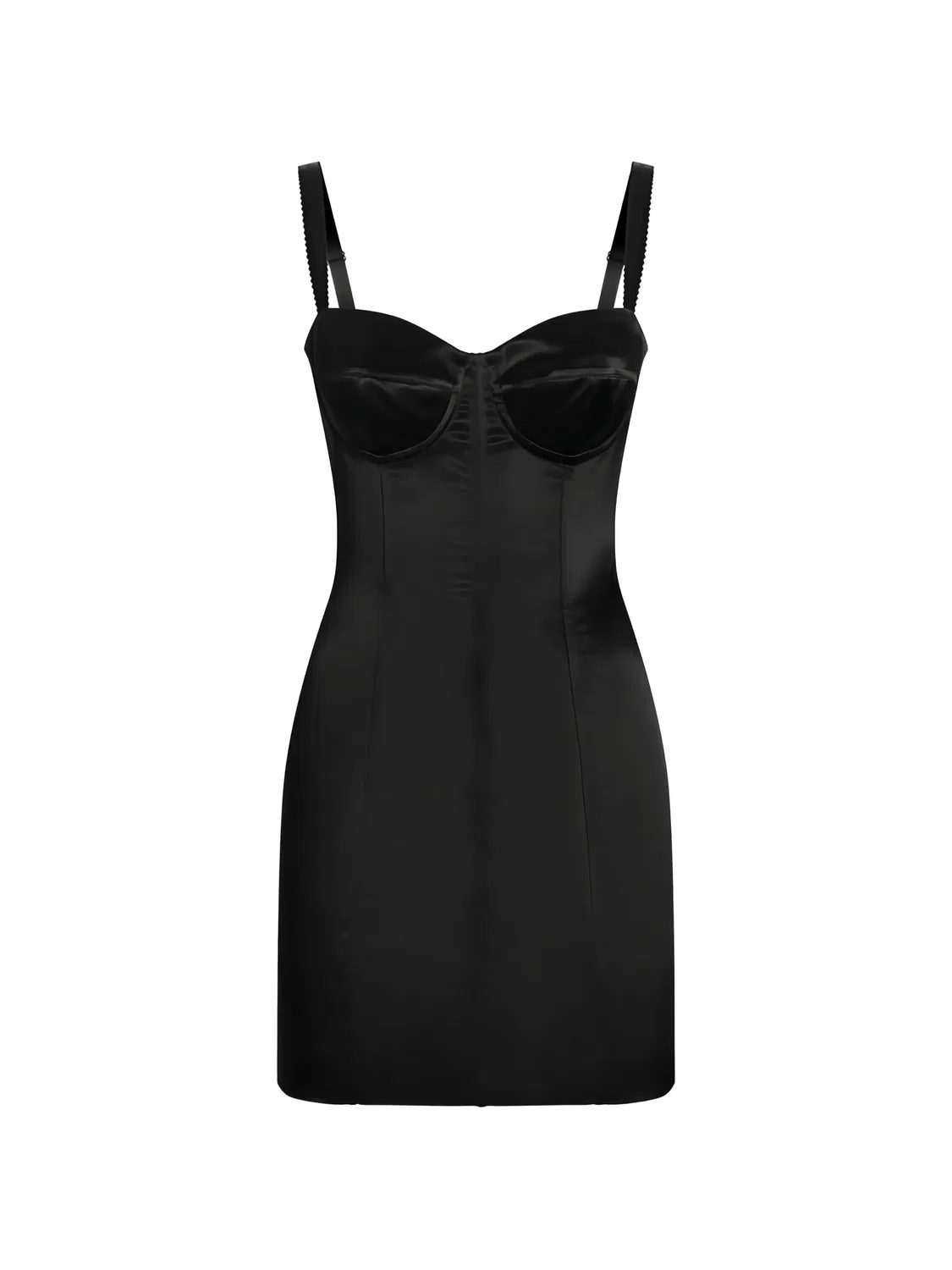 Мини-платье-корсет из сатина Dolce & Gabbana, черный