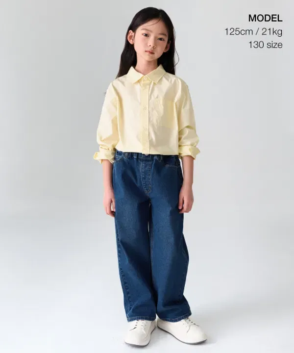 Джинсы широкие, Musinsa Standard Kids, Medium Indigo — фото 2