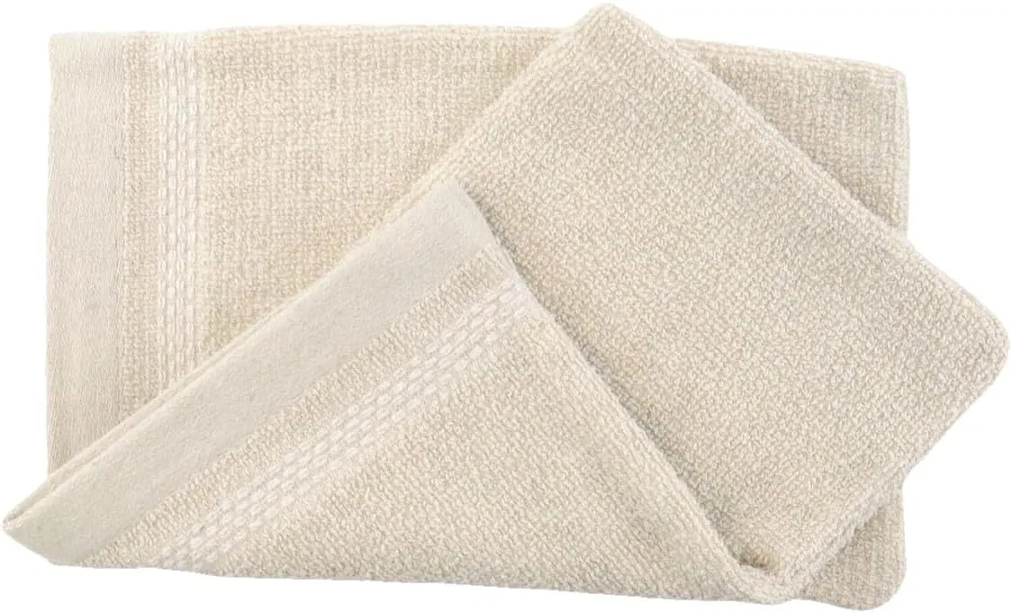 Мочалка из хлопка и льна, LINANDELLE, набор 2 шт, 15x21 см, Beige