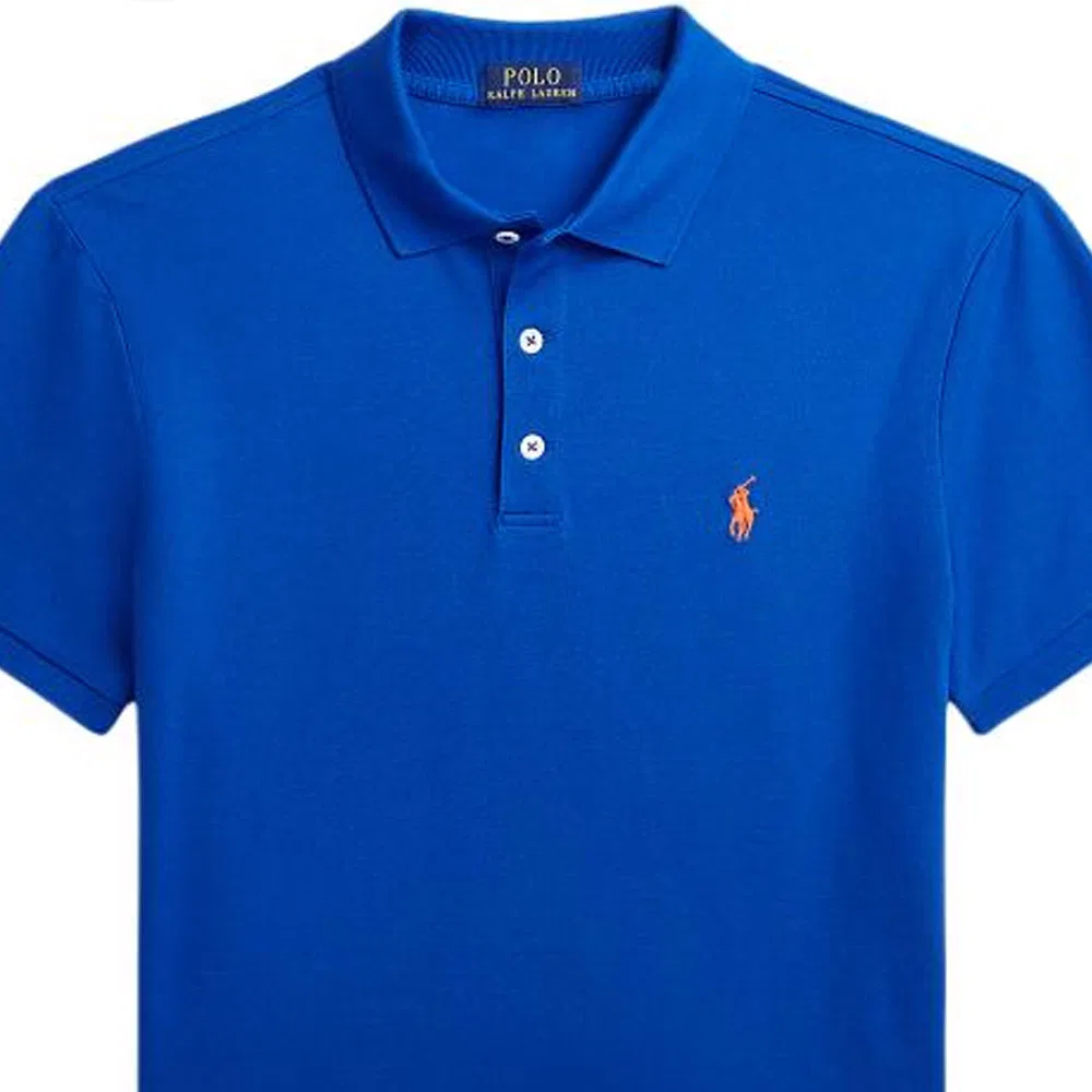 Мужское поло с коротким рукавом SS24 Polo Shirt Men's Blue Polo Ralph Lauren — фото 4