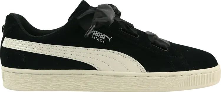 

Кроссовки Puma Suede Heart Jewel Jr Black White, черный