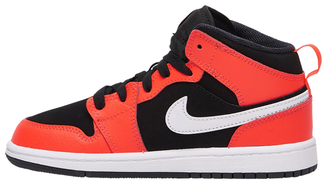 Кроссовки для мальчиков AJ1 Mid Jordan, цвет Infrared 23/Black/White — фото 2