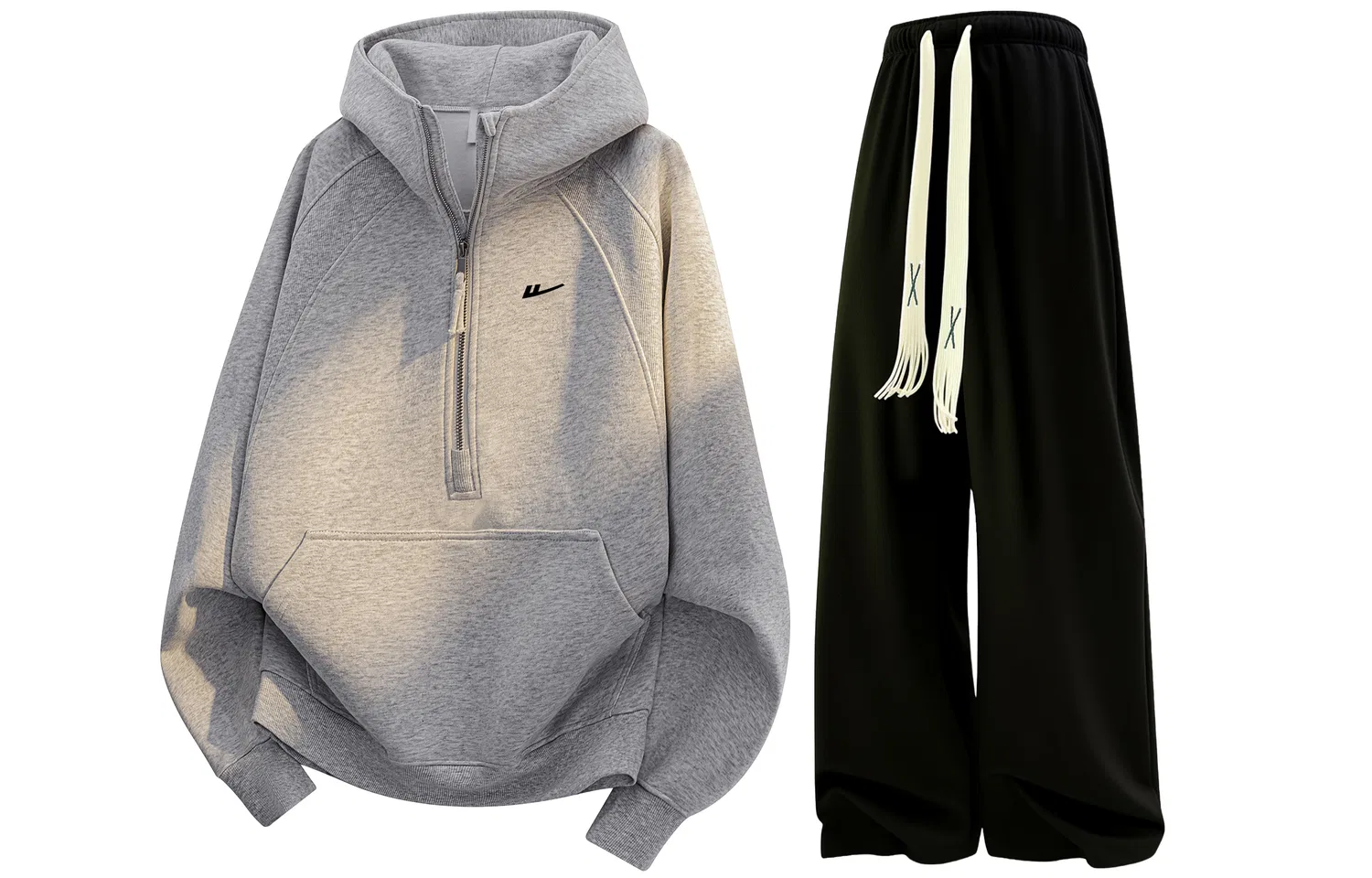 Детский спортивный комплект из свитшота и брюк Heather Gray Top+Black Pants WARRIOR