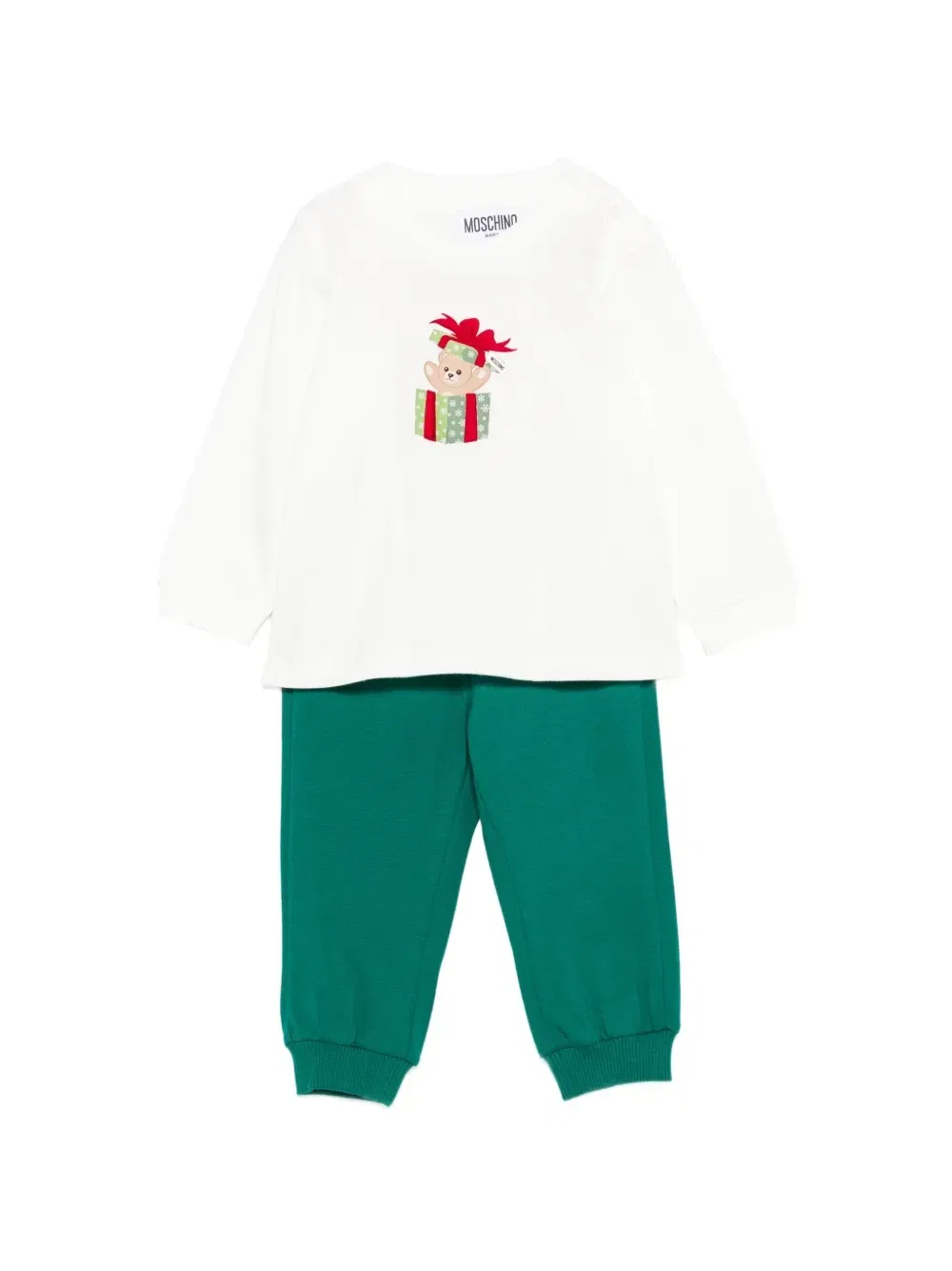 Спортивный костюм с мишкой Тедди Moschino Kids, белый