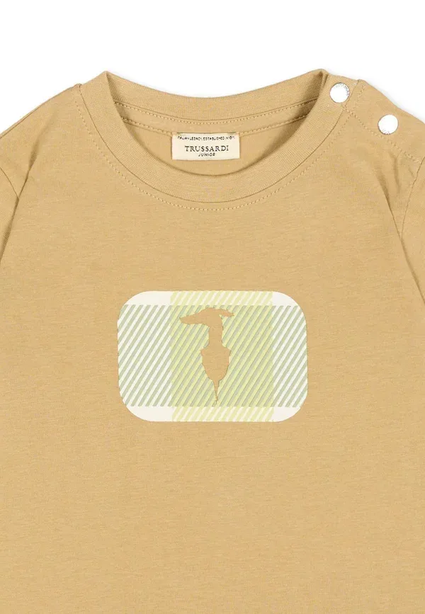 Футболка с принтом Print T-shirt Tru Trussardi Junior, Brown, коричневый — фото 3