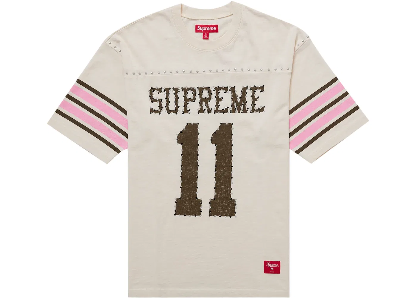 Мужская футболка с принтом Supreme Studded S/S Football Top Tan Supreme, Tan