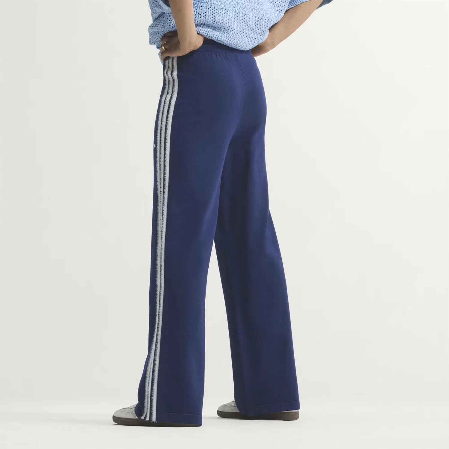 Женские спортивные брюки прямого кроя Knit Firebird Track Pant Adidas Originals, темно-синий/белый — фото 2