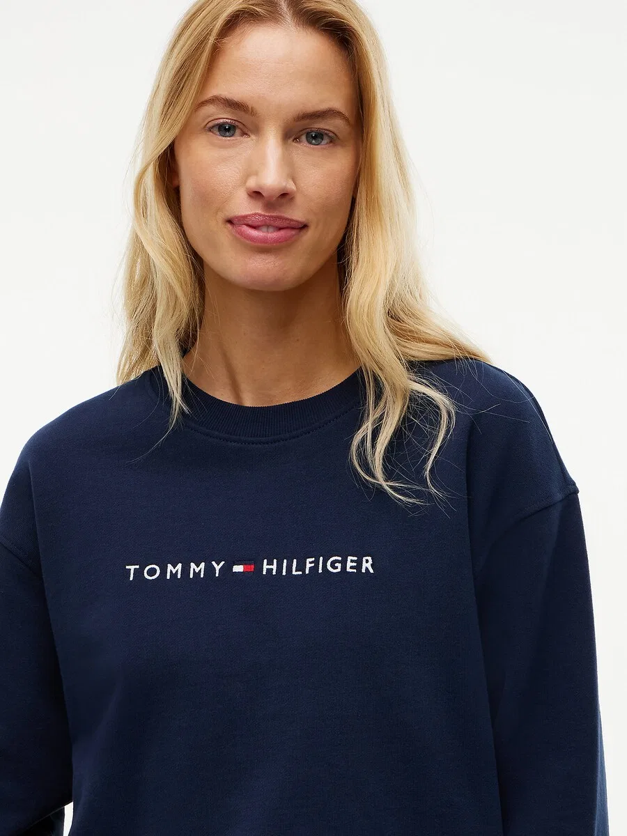 Толстовка TOMMY HILFIGER 'Essential' темно-синего цвета — фото 3