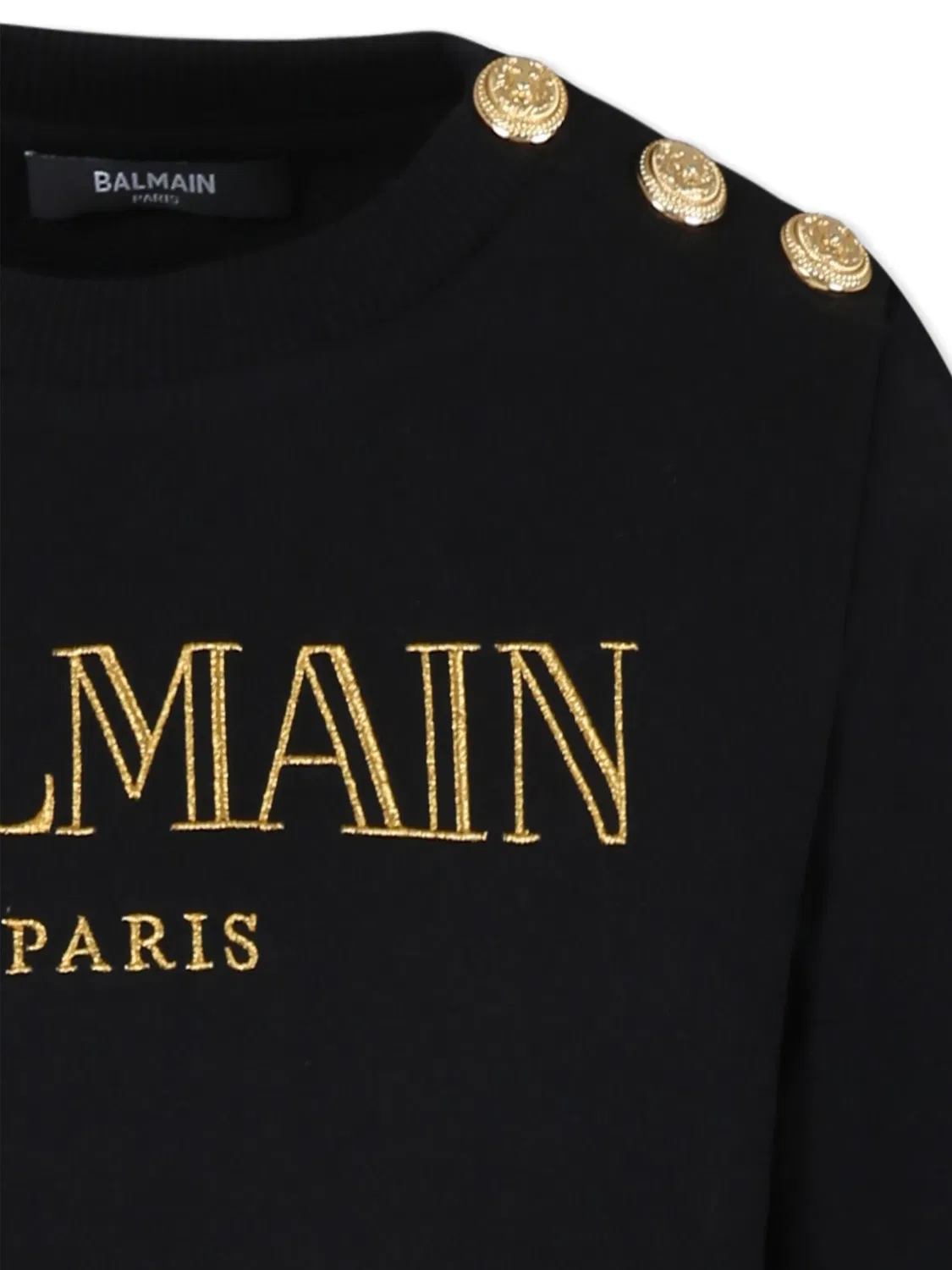 Balmain Толстовка с Вышитым Логотипом Черного Цвета — фото 3