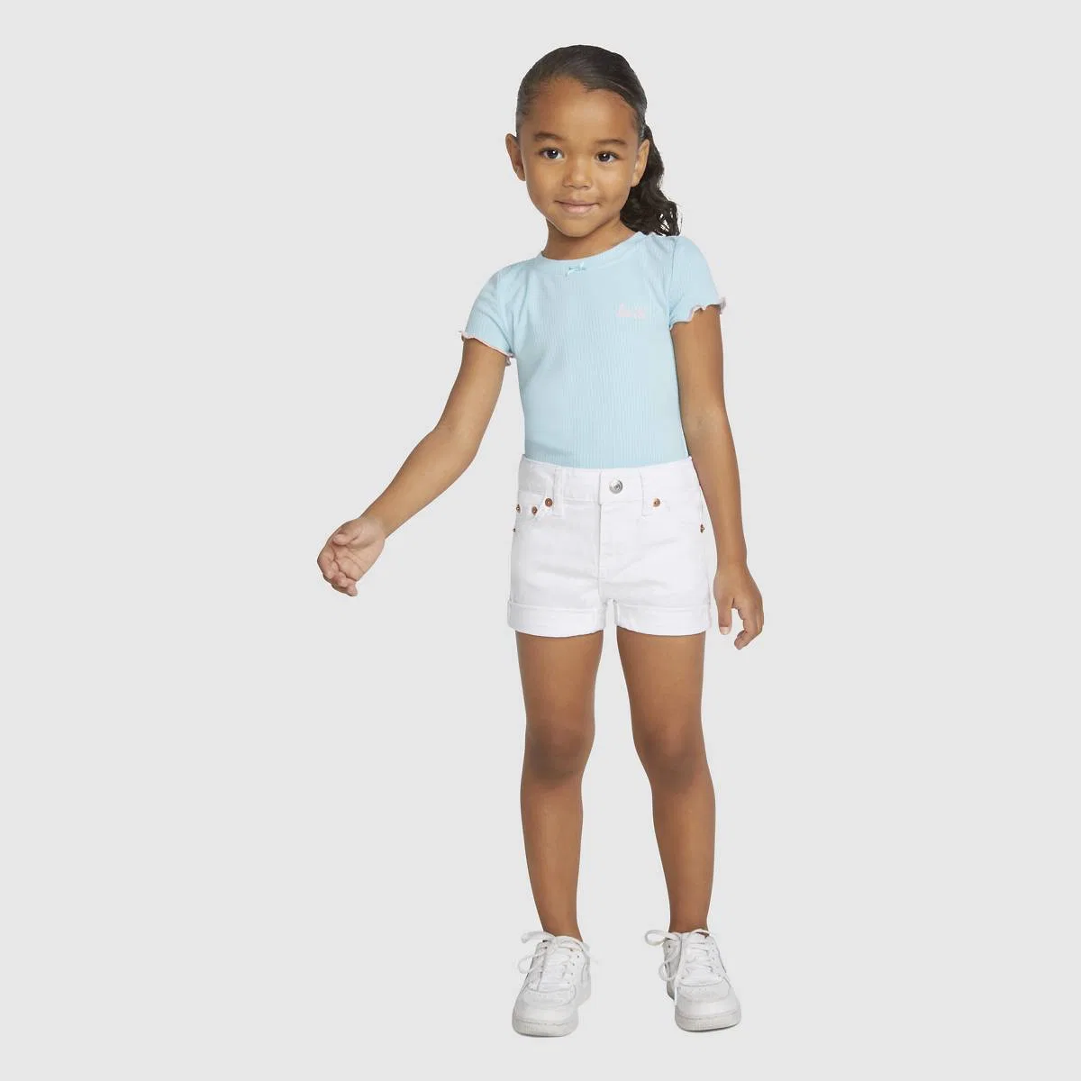 Короткие шорты для девочек 2-4 лет Levi's, White - White