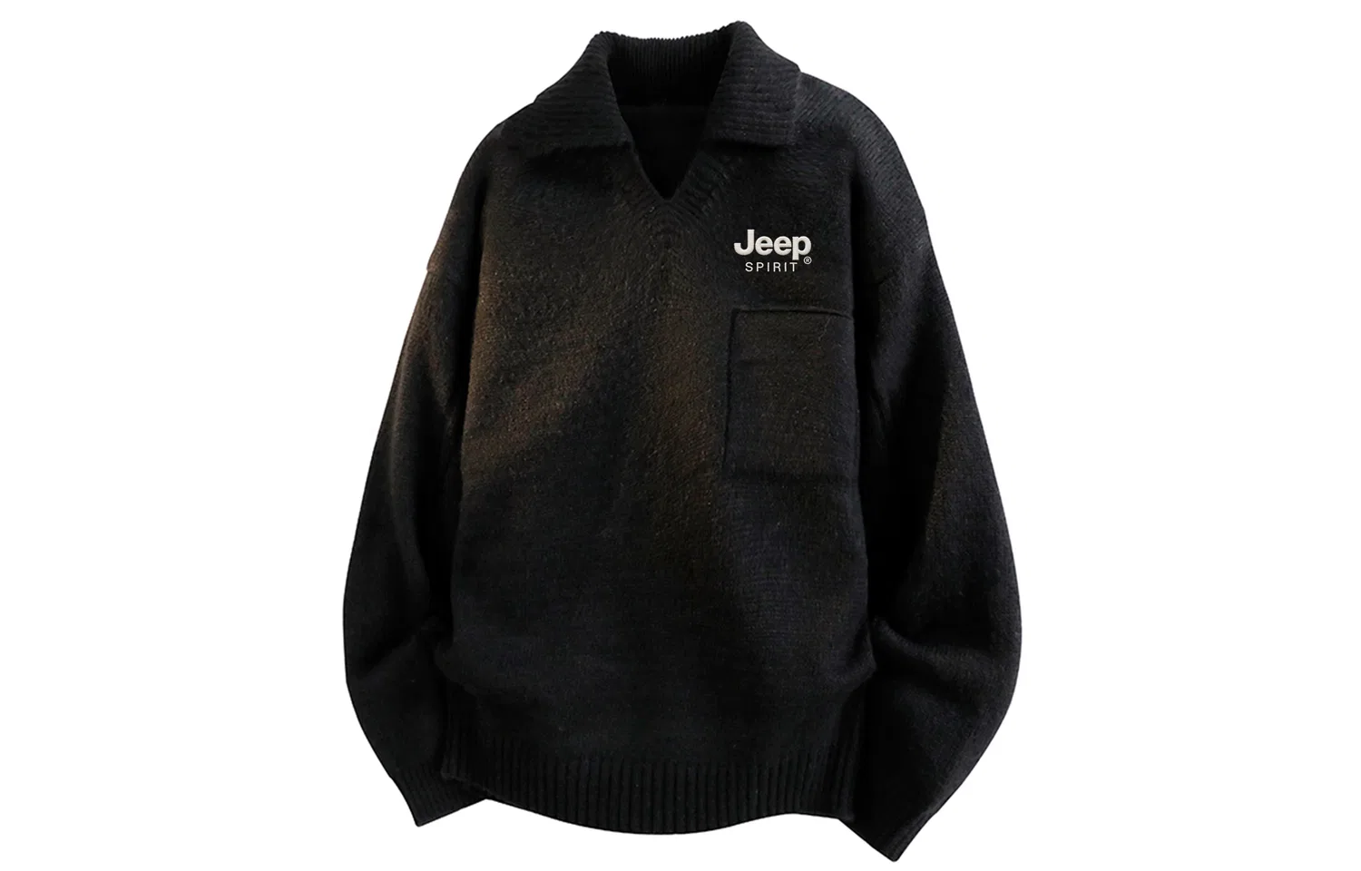 Детский трикотажный пуловер с поло-воротником JEEP SPIRIT, Black