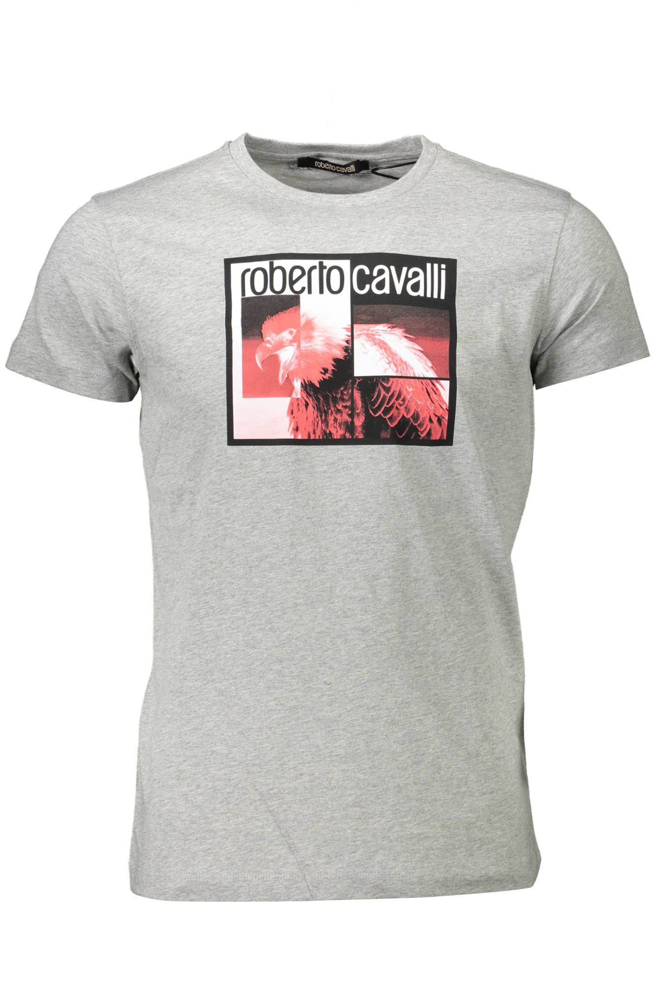 

Серая хлопковая мужская футболка Roberto Cavalli