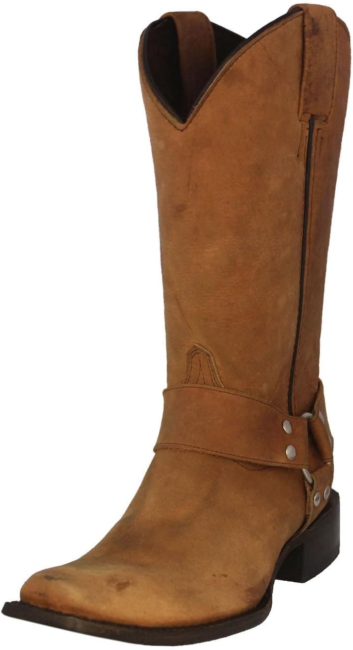 

Мужские ковбойские сапоги Texas Legacy Rider светло-коричневого цвета с квадратным носком и кожаной отделкой