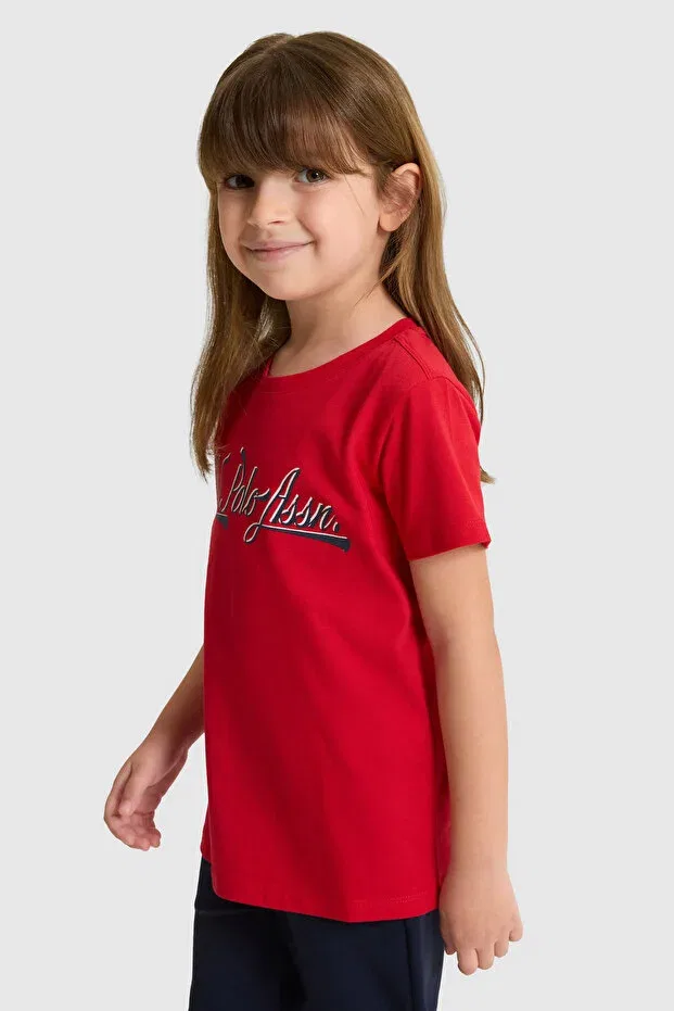 Детская футболка для девочек хлопковое U.S. Polo Assn., Basic Red — фото 3