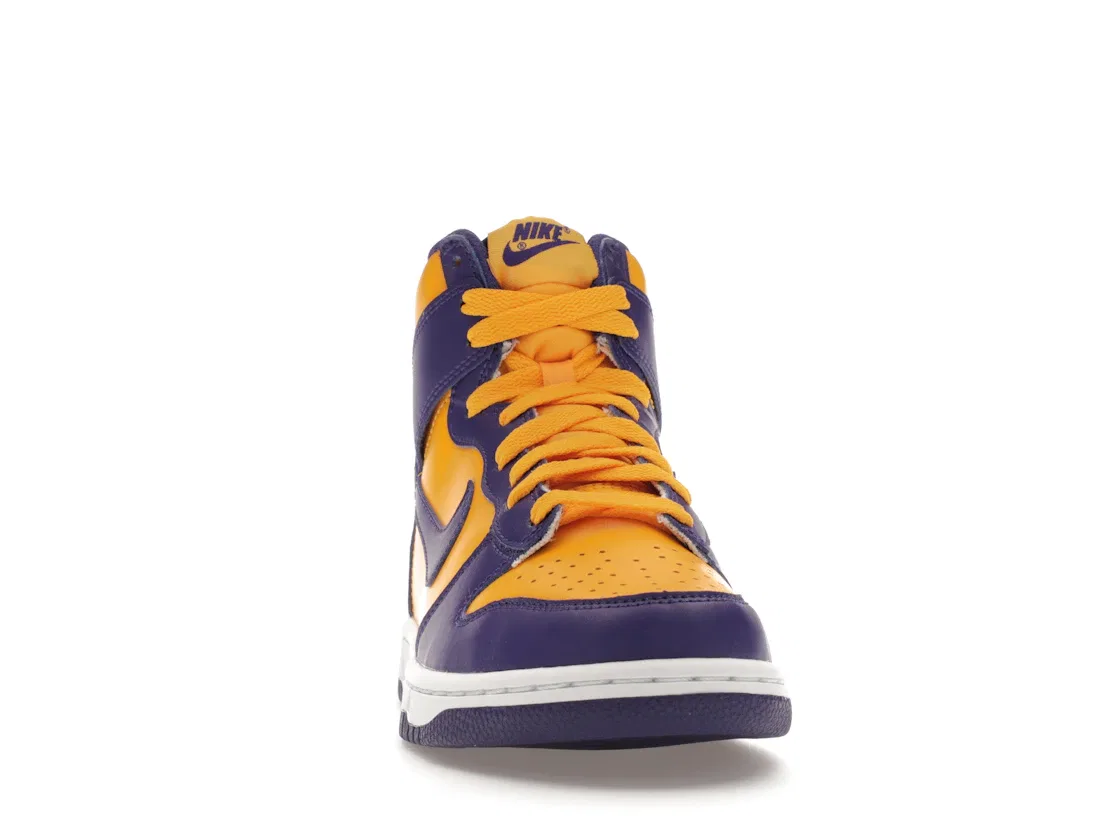 Детские кроссовки высокие с принтом Nike Dunk High Nike, Court Purple/University Gold/White/Court Purple — фото 2