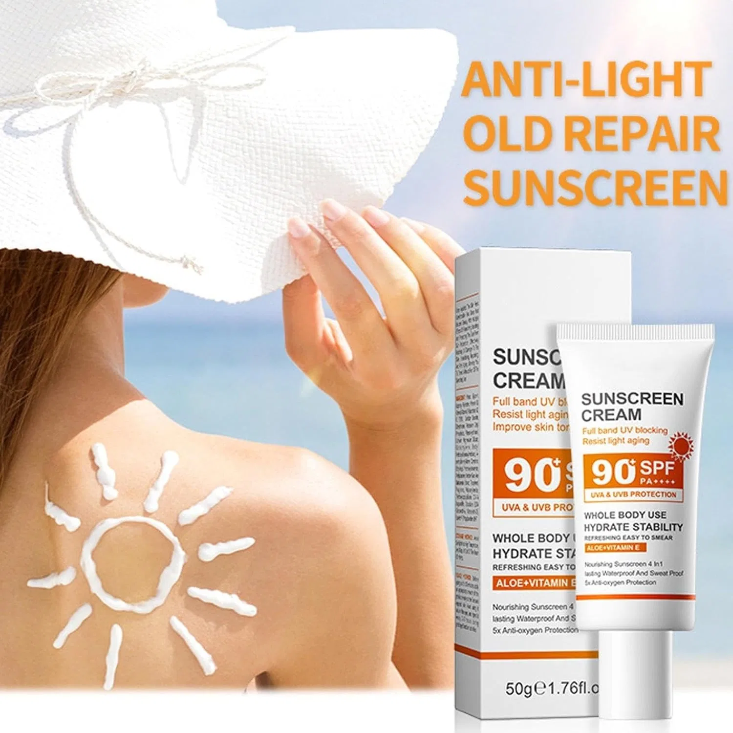 Солнцезащитный крем для лица SPF 90+, Generic, 50 г — фото 2