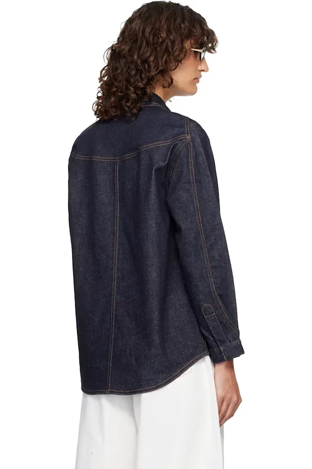 Темно-синяя джинсовая рубашка «The Amelo De-Nîmes Denim» Jacquemus — фото 3