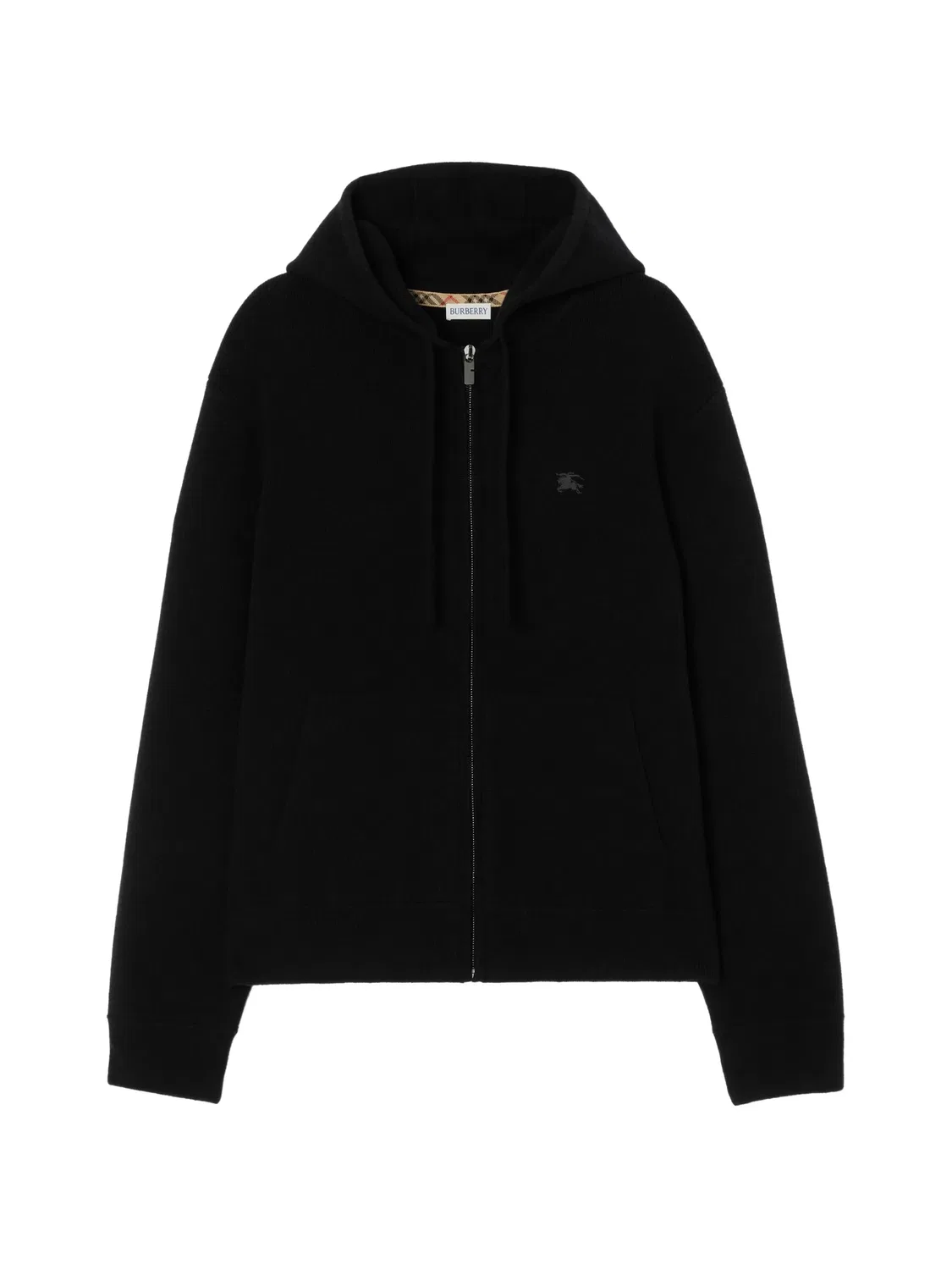 Худи из смесового кашемира на молнии Burberry, черный