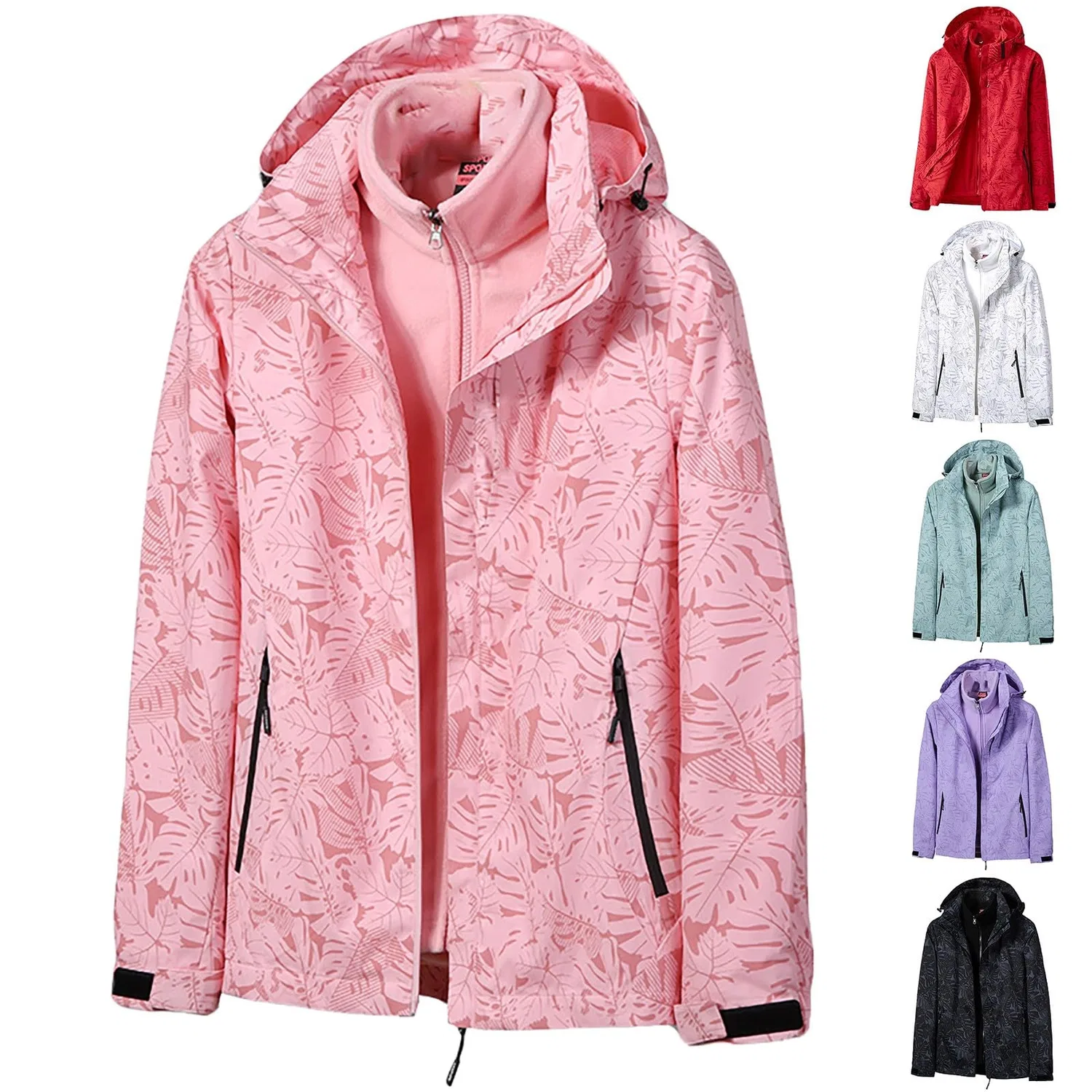 Женская куртка с принтом Thickened Double Jackets, White