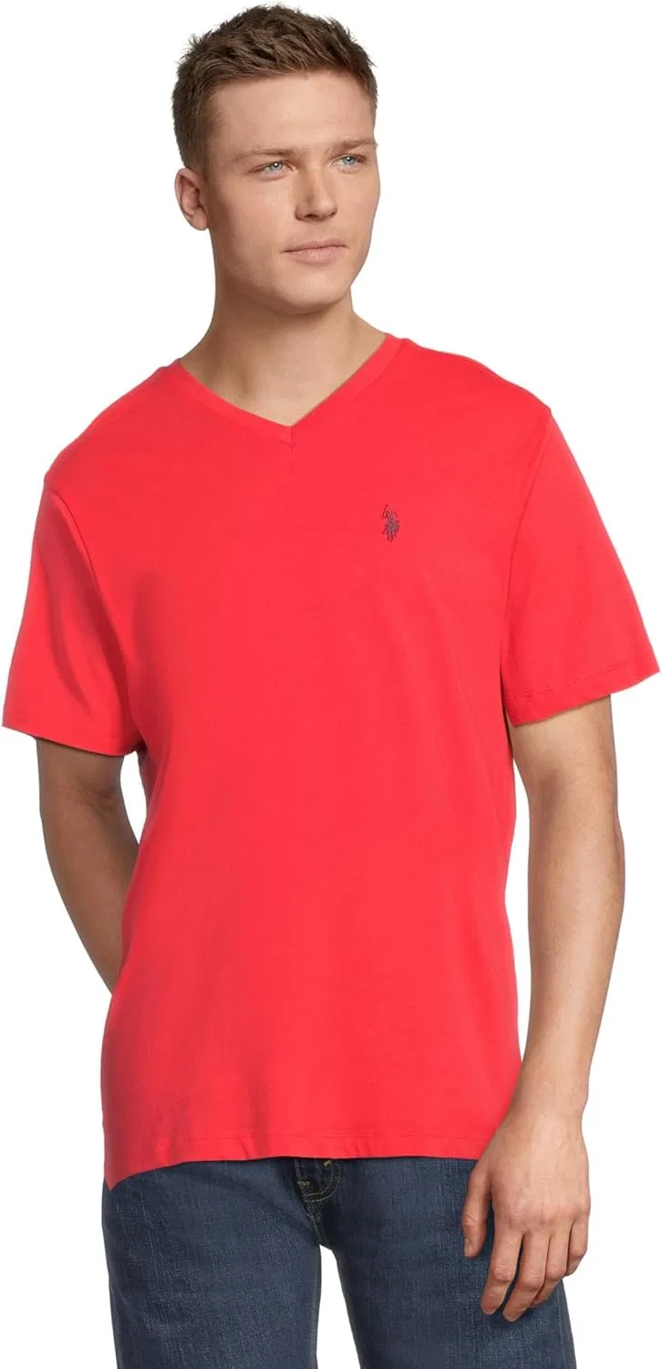 Мужская футболка с V-вырезом U.S. POLO ASSN., Barberry