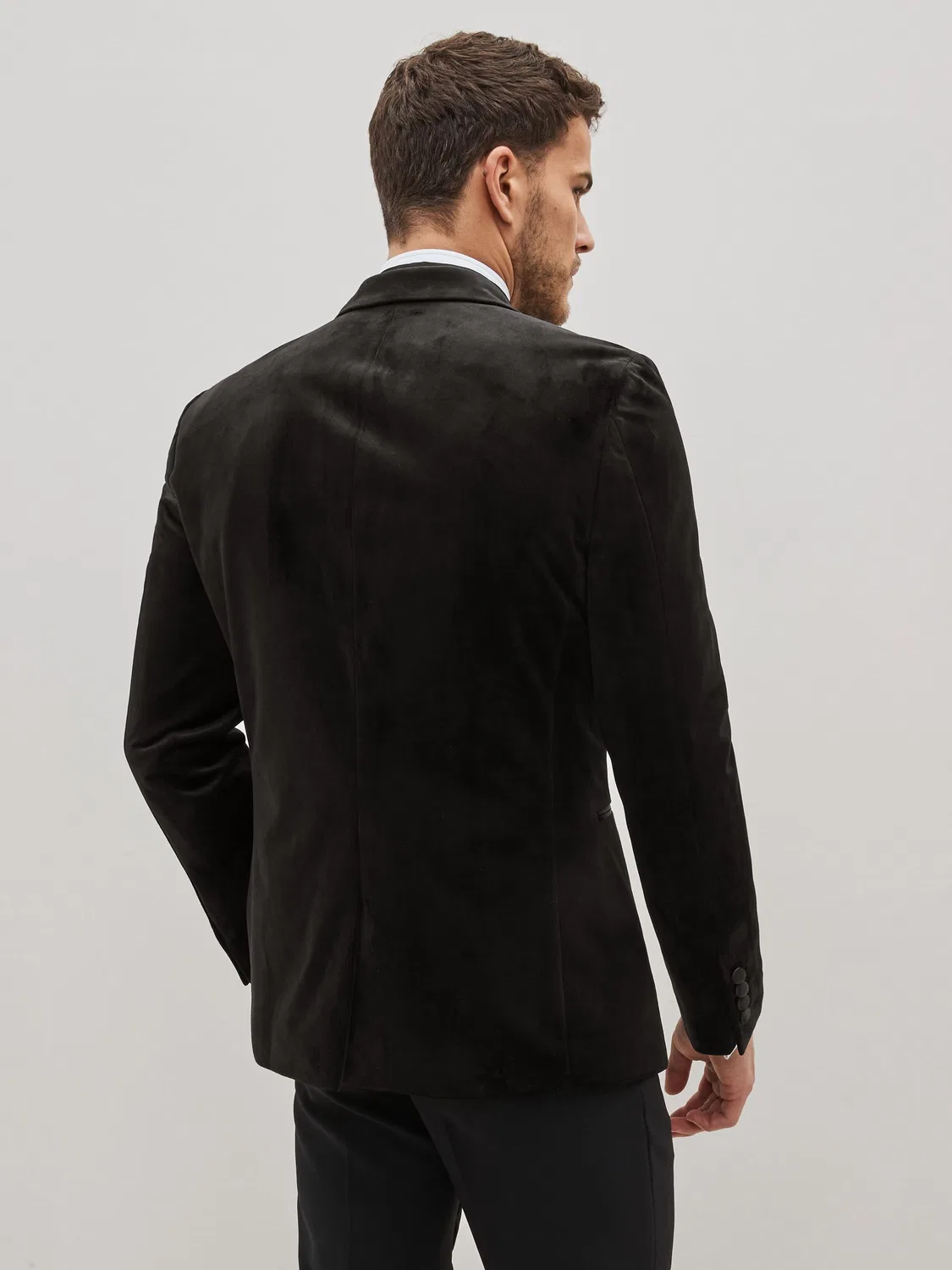 Пиджак из вельвета, Slim Fit Next, черный — фото 3