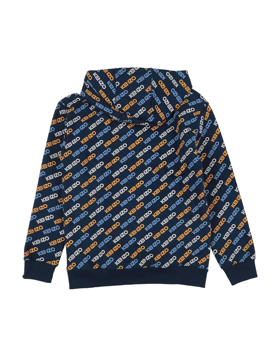 Детский свитшот для мальчиков на флисе с капюшоном Kenzo Kids, темно‑синий — фото 2