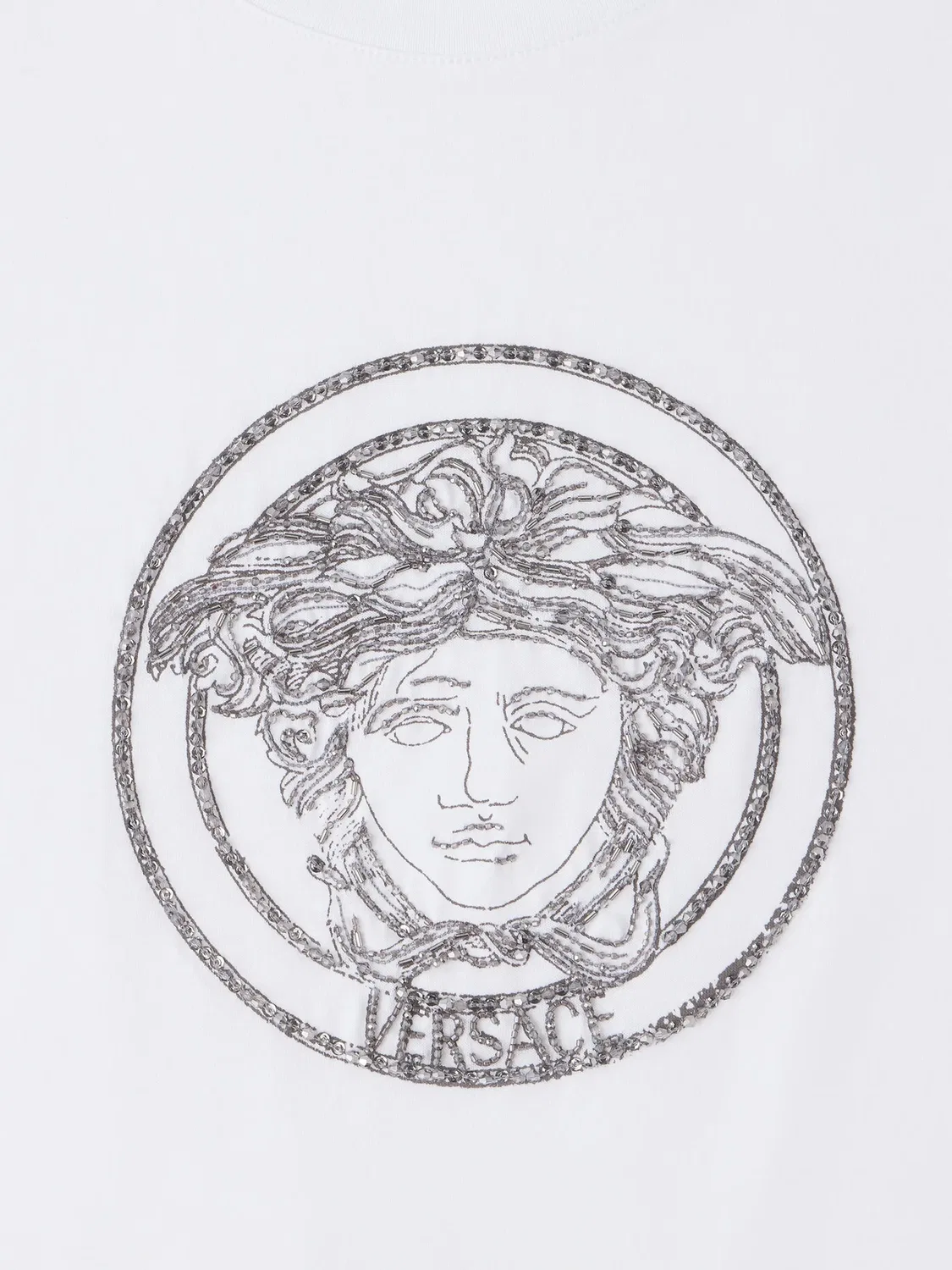 Футболка с вышивкой, белая Versace, белый — фото 4