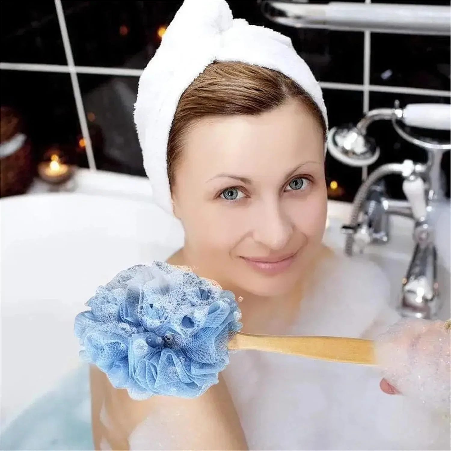 Люфа-щетка для душа MAQDDO, 2 шт, Деревянная ручка — фото 4